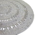 Handmade wool round rug | grey size S