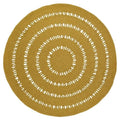 Round handmade wool rug with openwork design