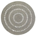 Handmade round virgin wool rug | grey