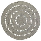 Handmade round virgin wool rug | grey