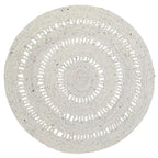 Natural round wool rug handmade in India