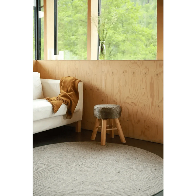 Alfombra de lana redonda NEETHU GRIS MLaineHome & Garden > Decor > Rugs
