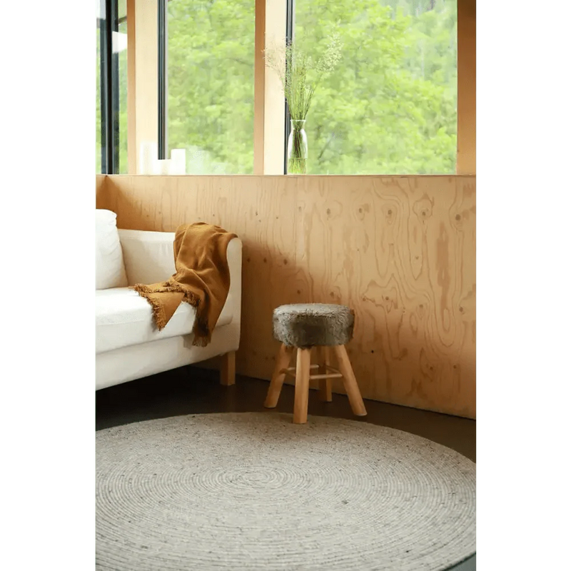 Alfombra de lana redonda NEETHU GRIS MLaineHome & Garden > Decor > Rugs