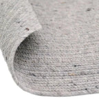 Handmade natural wool round rug, grey, size M