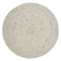 Round natural wool rug | Handmade in India