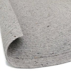 Natural grey wool round rug for indoor use