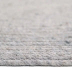 Natural grey wool round rug for indoor use