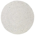 Large handmade natural round wool rug