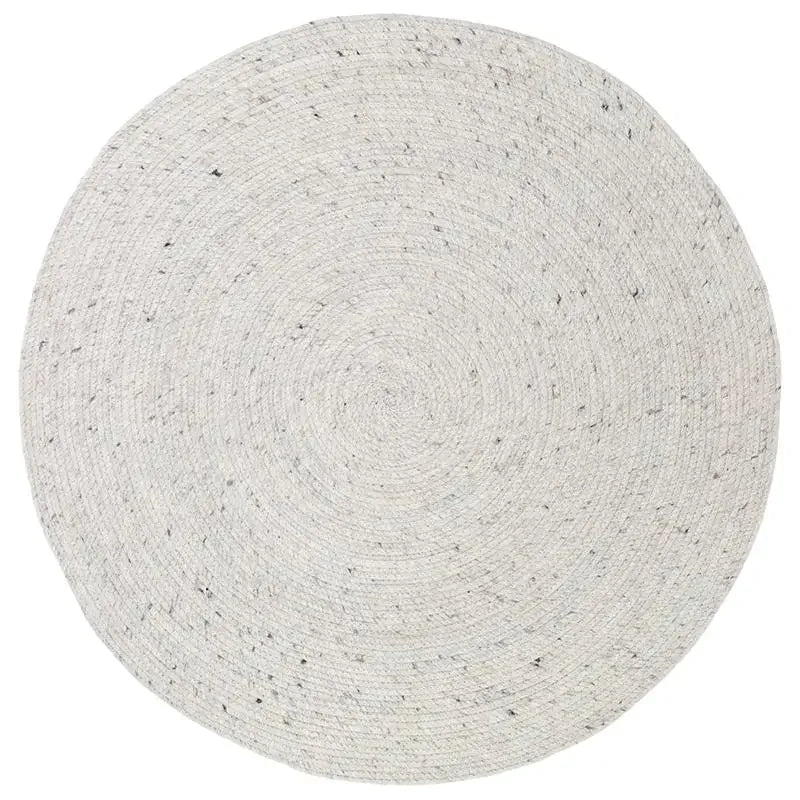 Large handmade natural round wool rug