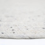 Large handmade natural round wool rug