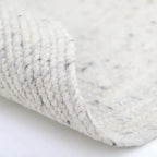 Large handmade natural round wool rug