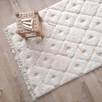 Bohemian velvet children's rug | natural