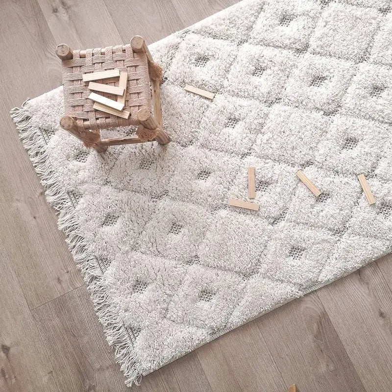 Bohemian velvet children's rug | natural