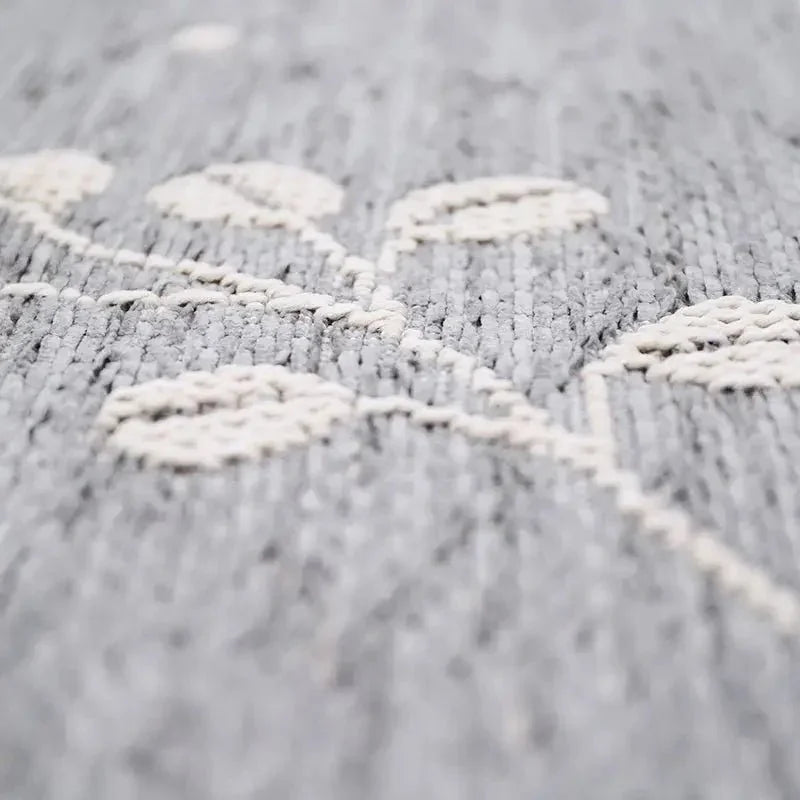 Children's flat-weave rug | Blue-grey