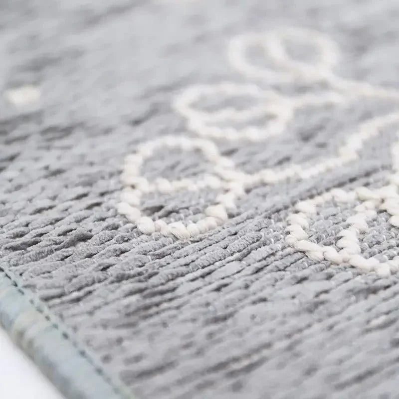 Children's flat-weave rug | Blue-grey