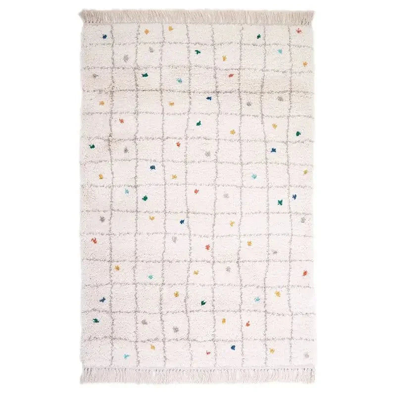 Alfombra infantil de algodón multicolores | Diseño moderno y divertido
