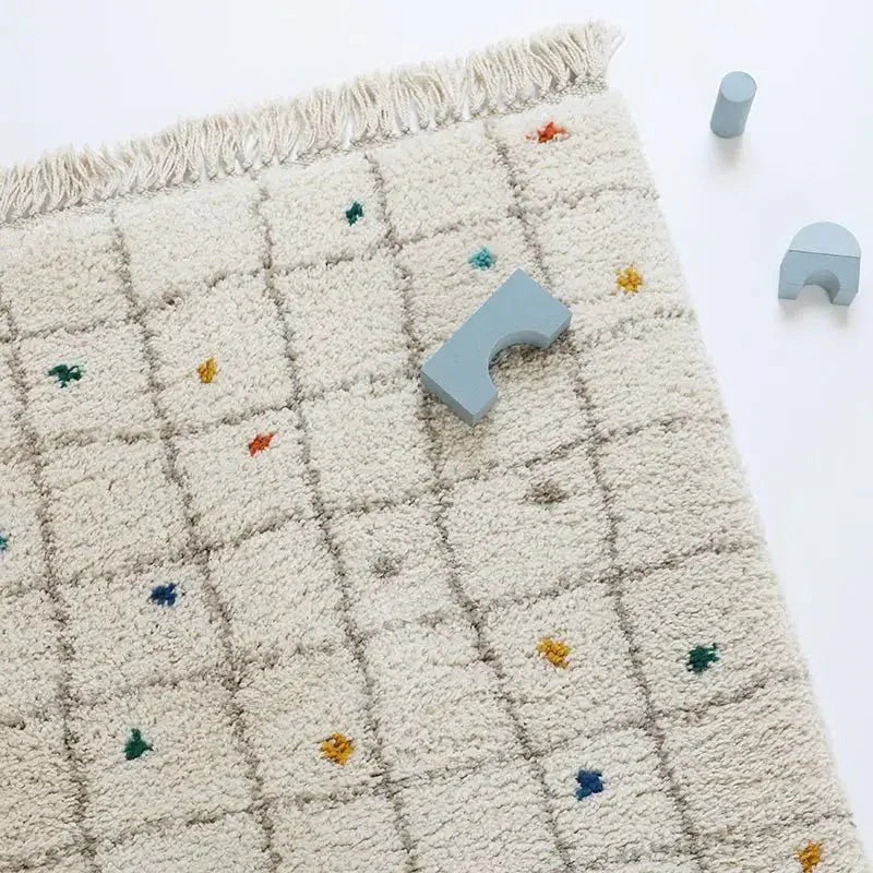 Alfombra infantil de algodón multicolores | Diseño moderno y divertido