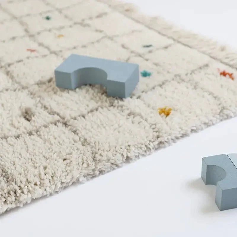 Alfombra infantil de algodón multicolores | Diseño moderno y divertido