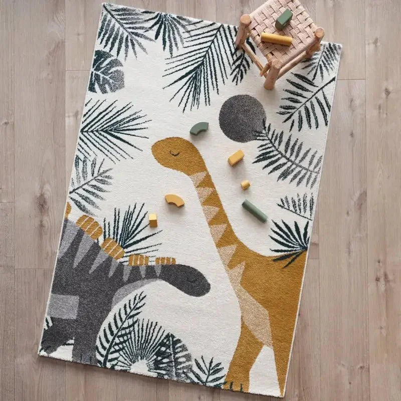 Dinosaur rug for kids, 120x170 cm | Stain-resistant