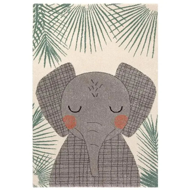 Elephant Design Kids Rug | Soft Velvet