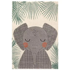 Elephant Design Kids Rug | Soft Velvet