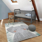 Elephant Design Kids Rug | Soft Velvet