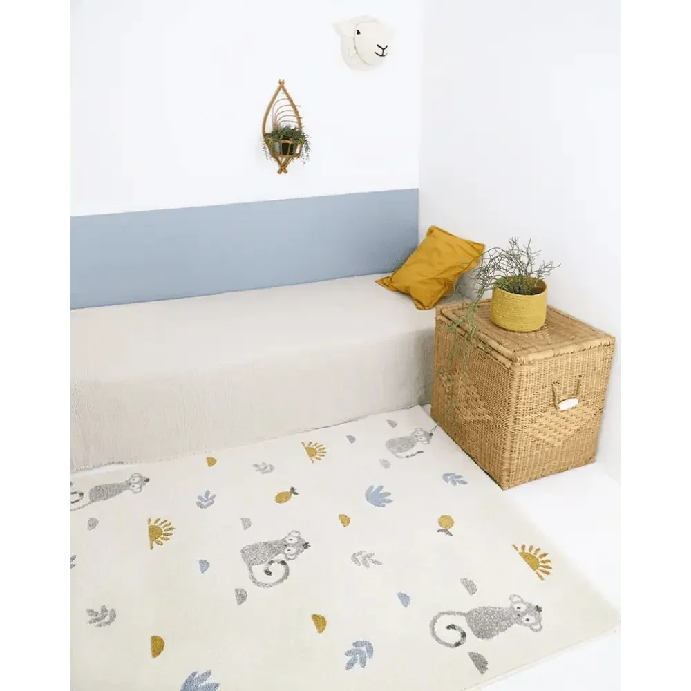 Alfombra infantil de terciopelo suave miel | 120x170 cm
