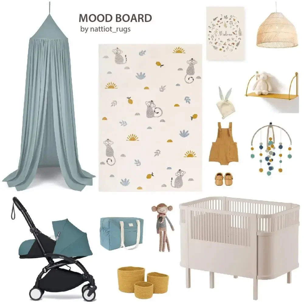 Alfombra infantil de terciopelo suave miel | 120x170 cm