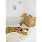 Oval children's rug with leopard design | honey