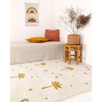 children's rug with palm tree design and soft velvet