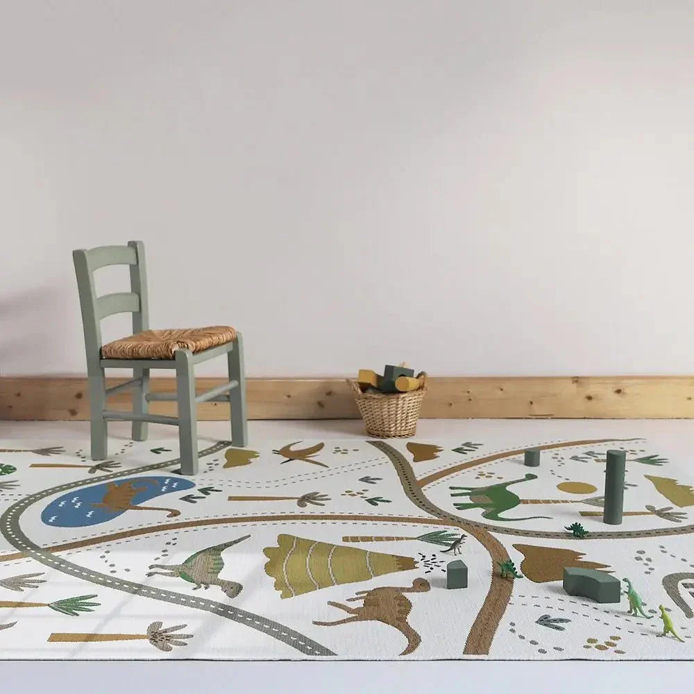 Kids' rug with dinosaurs | for indoor and outdoor use