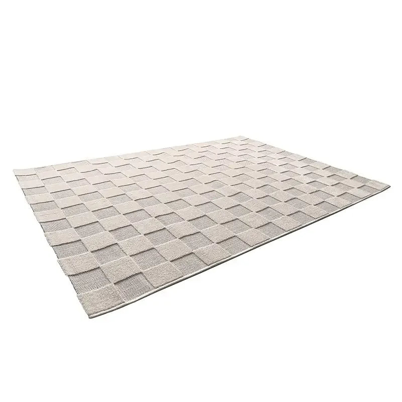 Children's rug with a checkered design | Sand color