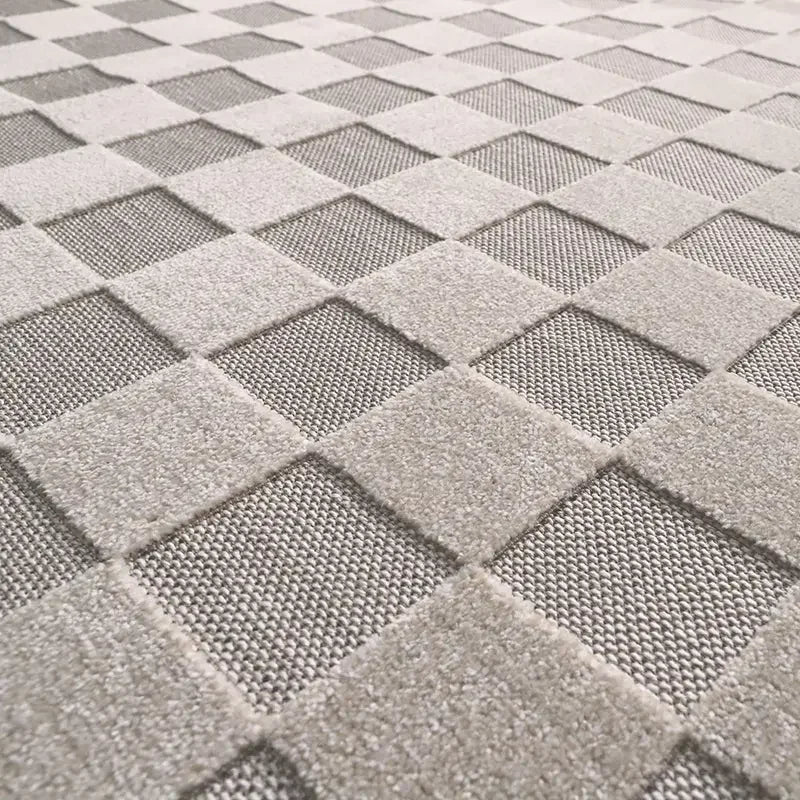 Children's rug with a checkered design | Sand color