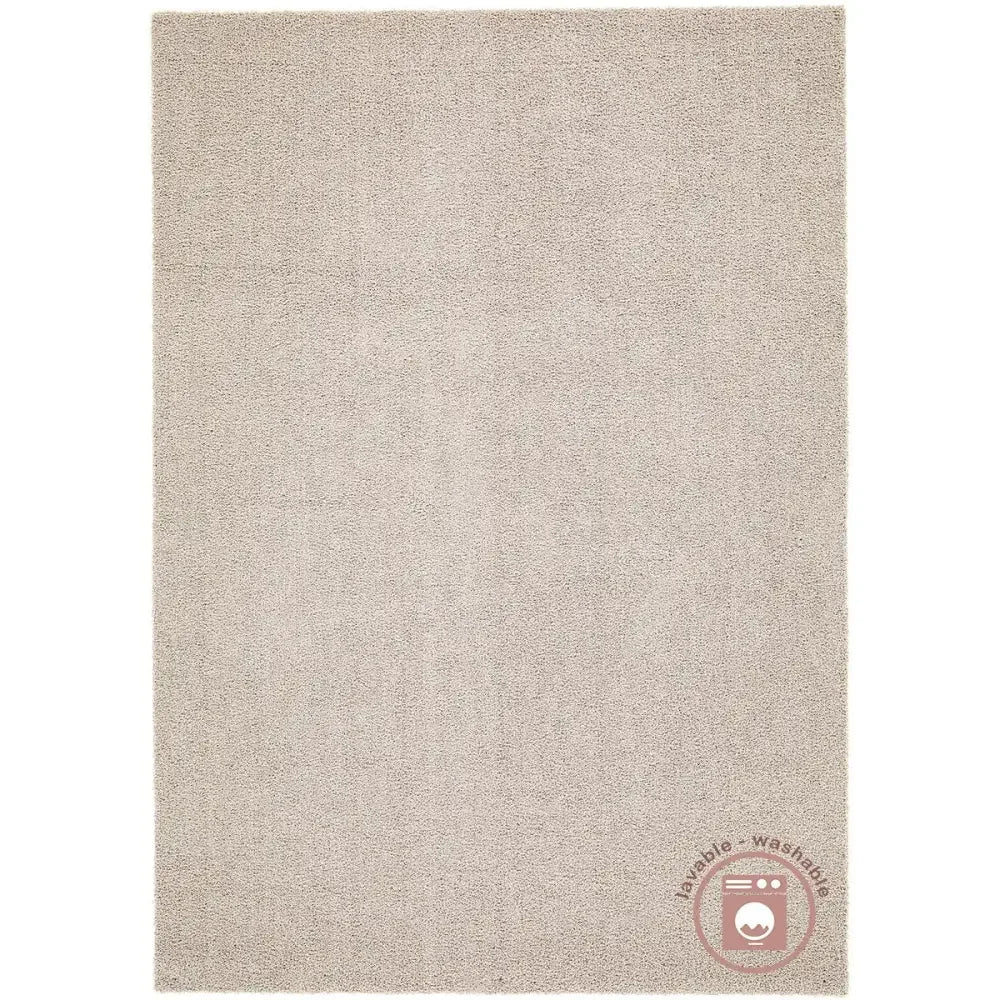 Machine-washable short-pile rug | Cream color