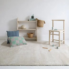 Machine washable plain cream rug
