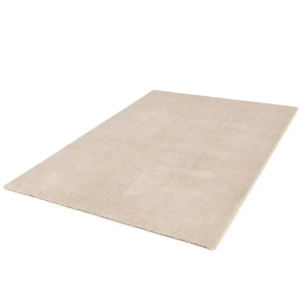 Alfombra lavable en máquina color crema pelo corto