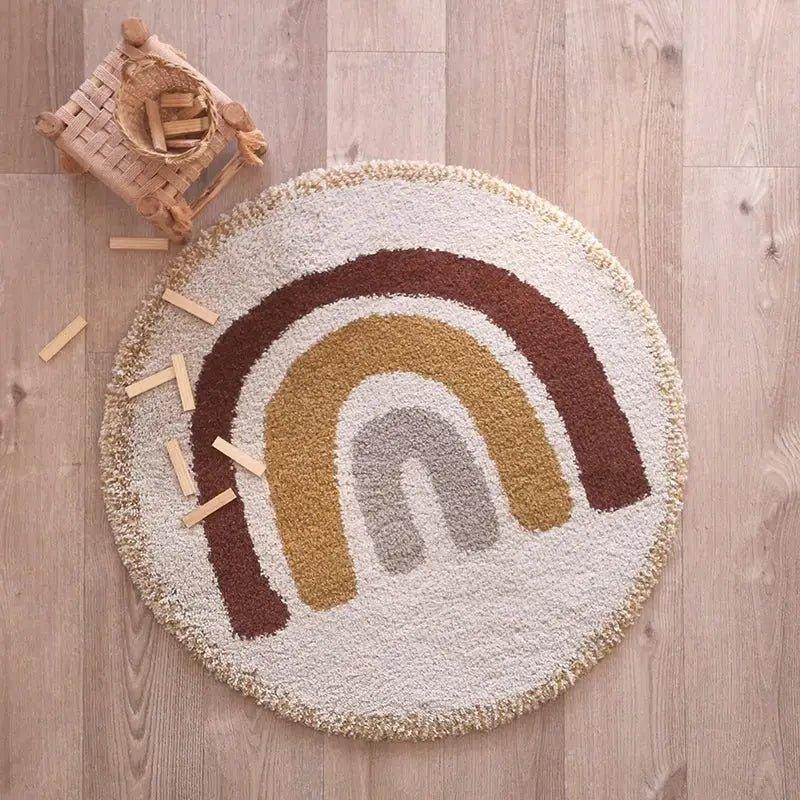 Bohemian Rainbow Kids Rug | Thick Round