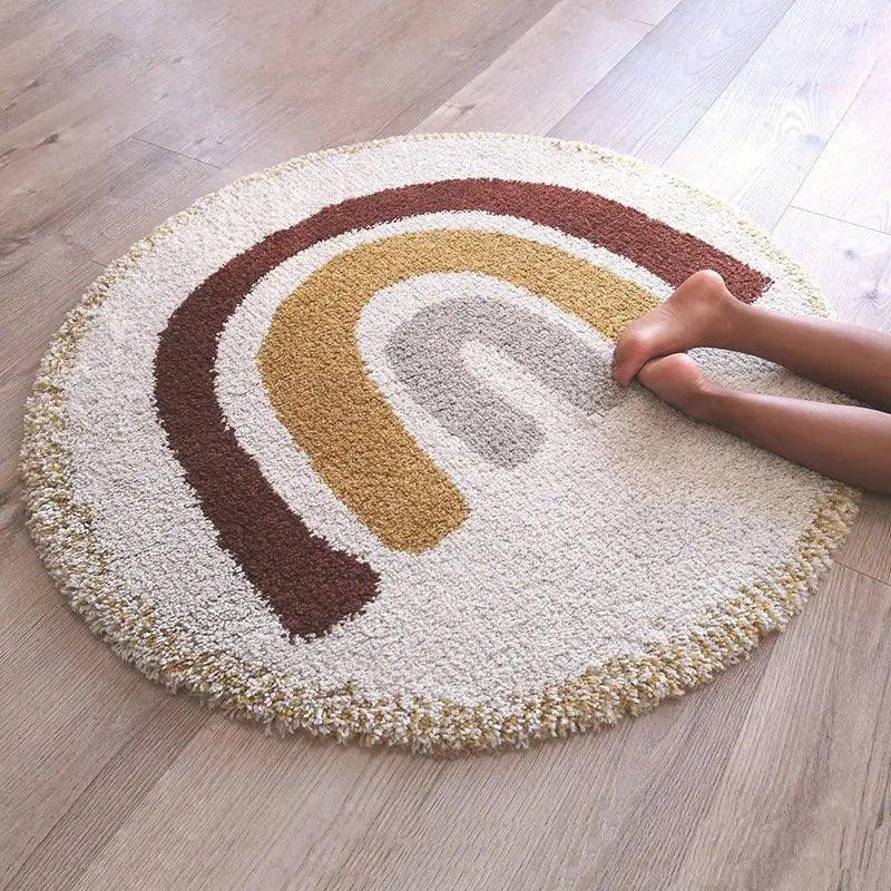 Bohemian Rainbow Kids Rug | Thick Round
