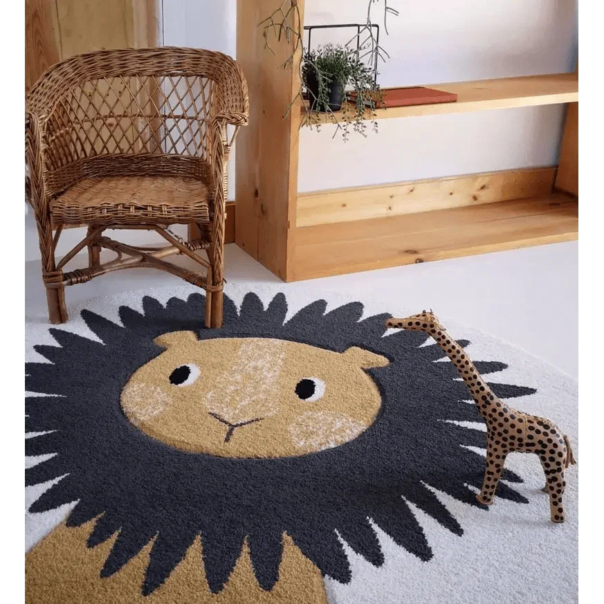 Round lion design children's rug | for baby