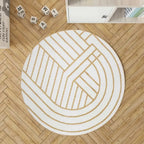 Round Rug with Modern Geometric Designs | 140 cm