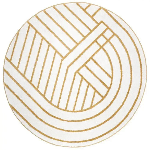 Modern round children's rug 110 cm for girls