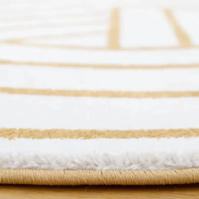 Modern round children's rug 110 cm for girls