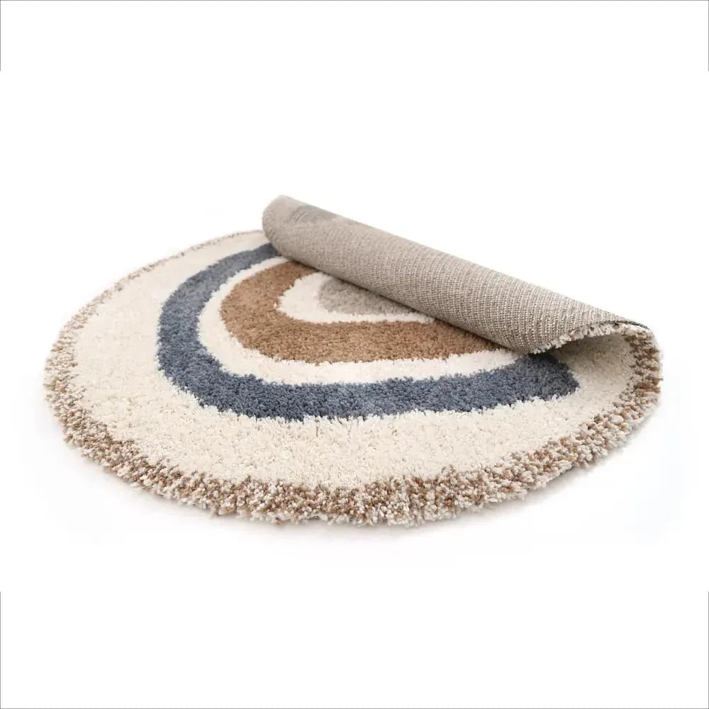 Alfombra infantil arco iris bohemia redonda extra gruesa | para niños