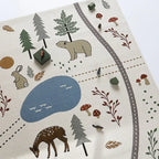 Children's rug with indoor and outdoor forest design