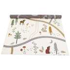 Children's rug with indoor and outdoor forest design