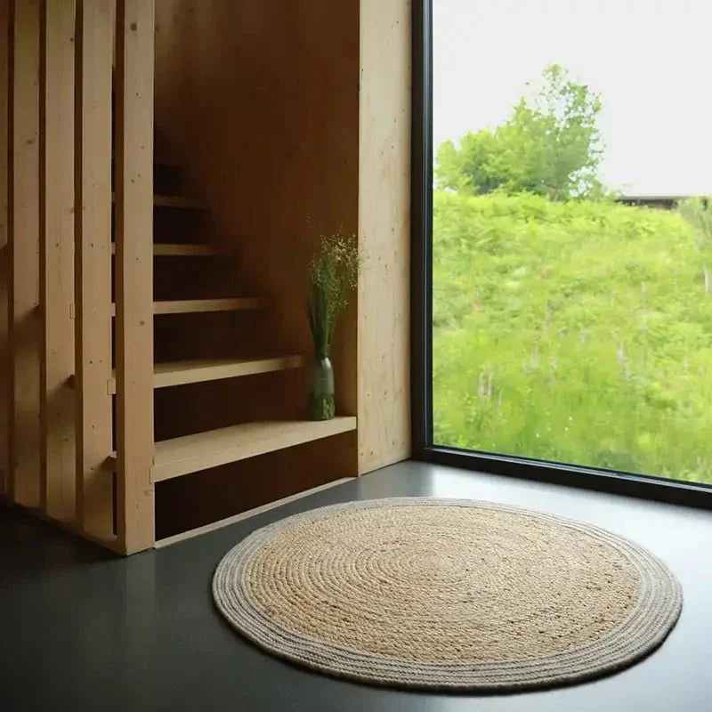 Natural jute and wool rug | taupe color