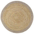 Natural jute and felted wool rug | taupe, size M