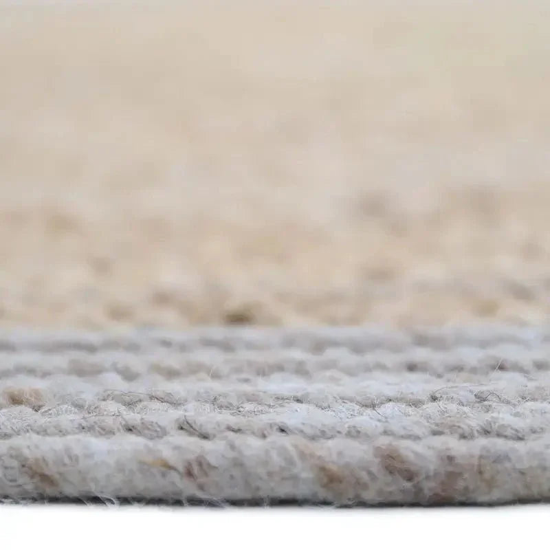 Natural jute and felted wool rug | taupe, size M