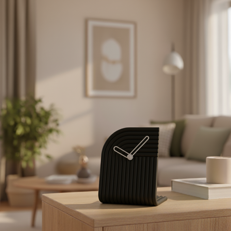 Reloj de Mesa Curvo con Textura 3D | Reloj Minimalista para Escritorio u Oficina | Varios ColoresRelojHome & Garden > Decor > Clocks