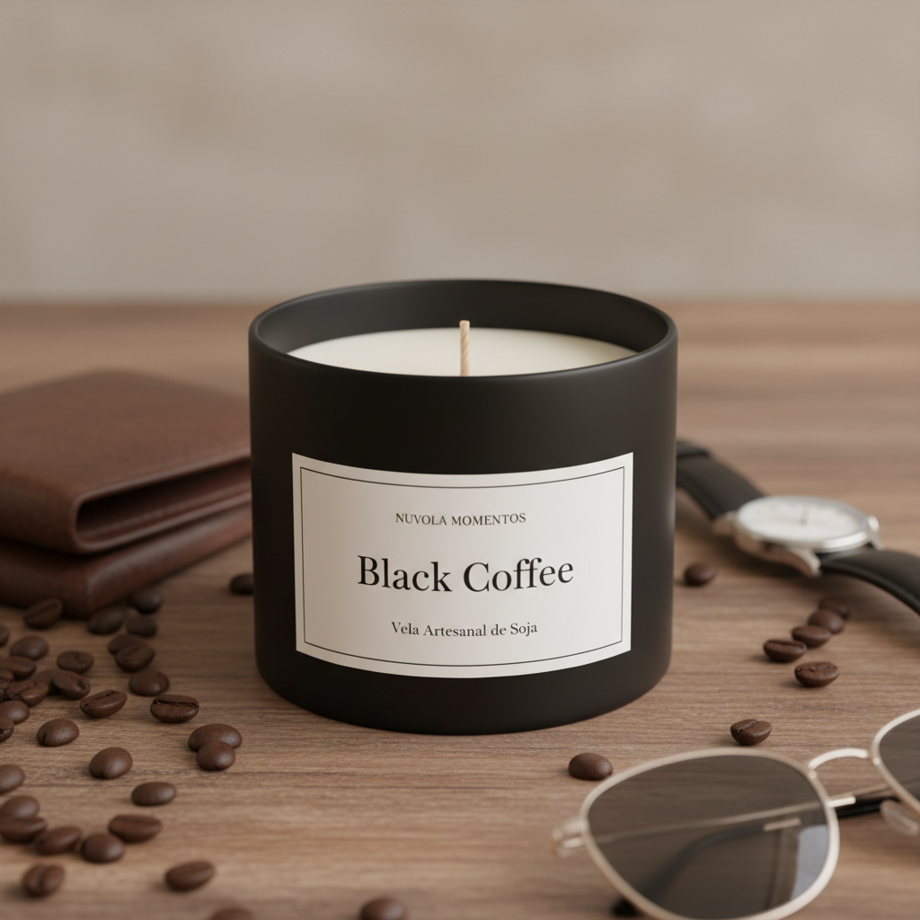 Vela Artesanal Cedro & Cuero o Black Coffe – Lata Negra Día del Padre